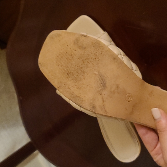 Pinky taupe slide heels Bottega Veneta inspired - Picture 5 of 5